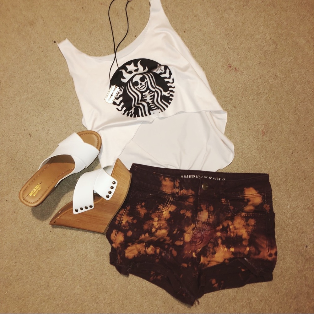 Zombie Starbucks Crop Top, only worn to try on